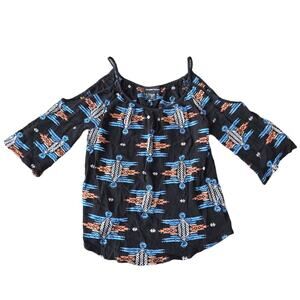 Fifteen Twenty Cold Shoulder Embroidered 3/4 Sleeve Size S